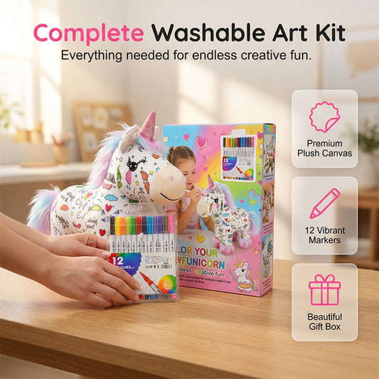 🦄Last day sale 50% OFF🔥DIY Color-In Unicorn Plush Toy Kit