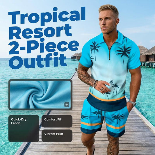 Men's Print Top & Shorts 2-Piece Set