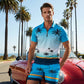 Men's Print Top & Shorts 2-Piece Set