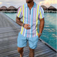 Men's Print Top & Shorts 2-Piece Set