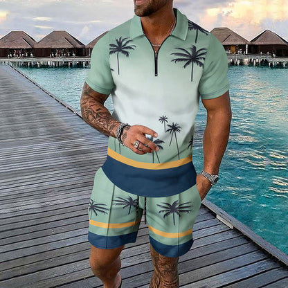 Men's Print Top & Shorts 2-Piece Set