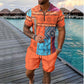 Men's Print Top & Shorts 2-Piece Set