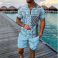 Men's Print Top & Shorts 2-Piece Set