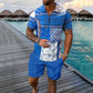 Men's Print Top & Shorts 2-Piece Set