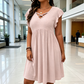 🎁Final Hours Flash Sale ￡13.99!!⚡Women's Criss-Cross V-Neck Flutter Sleeve Flowy Dress