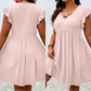 🎁Final Hours Flash Sale ￡13.99!!⚡Women's Criss-Cross V-Neck Flutter Sleeve Flowy Dress
