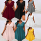 🎁Final Hours Flash Sale ￡13.99!!⚡Women's Criss-Cross V-Neck Flutter Sleeve Flowy Dress