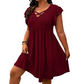 🎁Final Hours Flash Sale ￡13.99!!⚡Women's Criss-Cross V-Neck Flutter Sleeve Flowy Dress