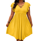 🎁Final Hours Flash Sale ￡13.99!!⚡Women's Criss-Cross V-Neck Flutter Sleeve Flowy Dress