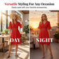 👗LAST DAY SALE 60% OFF⚡50K+ SOLD💕🪞Chic V-Neck Dress with Lace Cutout Details✨Soft Hollow Lace Splicing Midi Dress For Date Wedding Guest Party💐