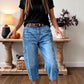 👖 50% OFF | Women's Casual Stretchy Cropped Denim Pants – Relaxed Barrel Fit, Mid-Waist & Multi-Pocket Design, Sizes S–3XL ✨🛒