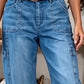 👖 50% OFF | Women's Casual Stretchy Cropped Denim Pants – Relaxed Barrel Fit, Mid-Waist & Multi-Pocket Design, Sizes S–3XL ✨🛒