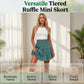⏰Limited Hot Sales - Just ￡13.99🔥55K+ SOLD!✨Women’s Elastic High Waist Tiered Ruffle Skort