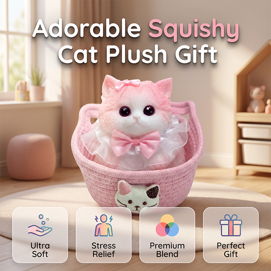 🌲🎁Xmas Hot Sales - 57% off🐱 Squishy Cat Plush Toy – Soft Slow-Rebound Stress Relief Companion