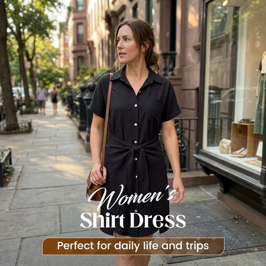 🔥HOT SALE 50% OFF🔥Women's Summer Short Sleeve Shirt Dress