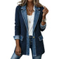 ⌛LAST DAY SALE ONLY ￡17.99!!🔥Women’s Elegant Denim Spliced Ribbed Knit Coat
