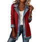 ⌛LAST DAY SALE ONLY ￡17.99!!🔥Women’s Elegant Denim Spliced Ribbed Knit Coat