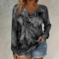 ☀️Last Day Sales - Just ￡13.99👚New Arrivals - V-Neck Tie-Dye Top with Lace-Up Detail – Soft Drape & Versatile Style for Any Casual Day