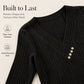 ⏰Last Day Sale 55% Off💃Women's Ribbed Knit V-Neck Top with Decorative Buttons