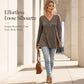 ⏰Last Day Sale 55% Off💃Women's Ribbed Knit V-Neck Top with Decorative Buttons