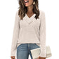 ⏰Last Day Sale 55% Off💃Women's Ribbed Knit V-Neck Top with Decorative Buttons
