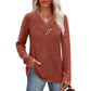 ⏰Last Day Sale 55% Off💃Women's Ribbed Knit V-Neck Top with Decorative Buttons