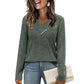 ⏰Last Day Sale 55% Off💃Women's Ribbed Knit V-Neck Top with Decorative Buttons