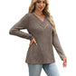 ⏰Last Day Sale 55% Off💃Women's Ribbed Knit V-Neck Top with Decorative Buttons