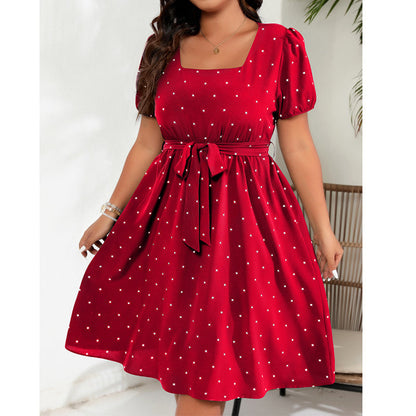 🌈2026 Summer Hot Sale 50% OFF!✨Women's Plus Size Polka Dot Dress 