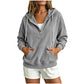 🔥New Hot Sales - save 50%😍Women's Corduroy Half-Button Hooded Sweatshirt