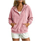 🔥New Hot Sales - save 50%😍Women's Corduroy Half-Button Hooded Sweatshirt