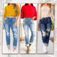 🔥2026 HOT SALE🥳💞50K+ SOLD!👖Women’s Tummy Control Distressed Cuffed Boyfriend Jeans