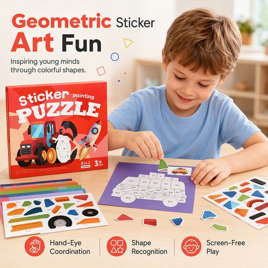 🏆This week's surprise Price😍Only £6.99!!🚗Kids Geometric Sticker Activity Book🧩The Best Gift For Kids❤️