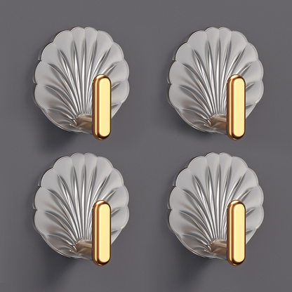 Shell-Shaped No-Drill Adhesive Wall Hooks