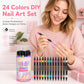 ⏳LAST DAY SALE ONLY ￡7.99!!💕🎁24 Colors Dual Ended Nail Art Pens Set