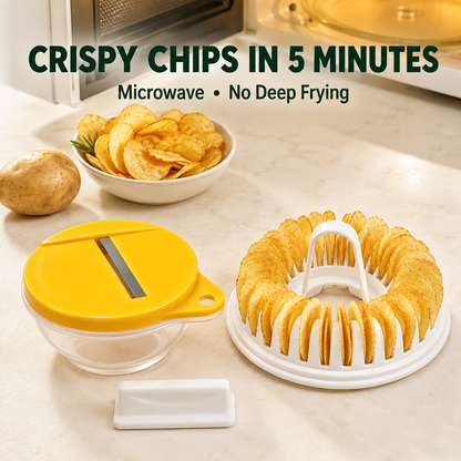 🔥2026 HOT SALE🥳💞50K+ SOLD!😍🥔DIY Microwave Potato Chip Maker with Slicer Bowl Set