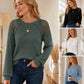 🏆 Last Day Special Price £13.99 ! 🔥Women's Casual Ribbed Knit Long Sleeve Top