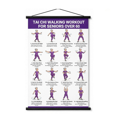 ⏰LIMITED TIME 50% OFF! ⭐Tai Chi Workout Poster for Seniors