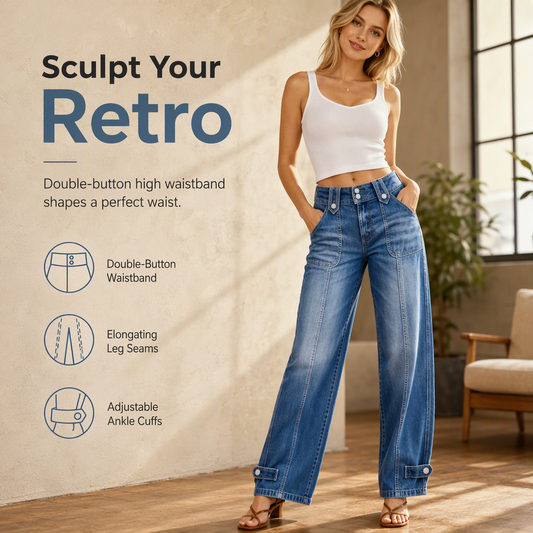 🔥 LIMITED-TIME SALE | 50% OFF 🔥Women's Retro Wide-Leg Denim Jeans