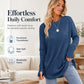 💖This week's Hot Sales - Only ￡13.99✨🍂Women's Casual Crewneck Long Sleeve Top With Thumb Holes and Curved Hem