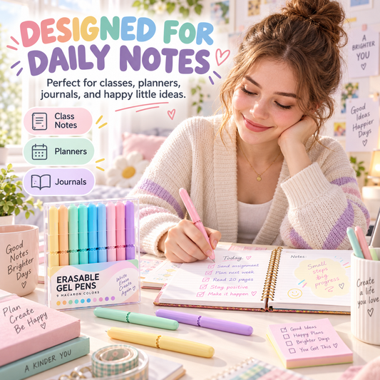 🎅LAST DAY SALE 50% OFF!!🎁9 Colors Erasable Gel Pen Set