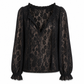 Women's Elegant Loose Fit Long Sleeve Lace Pullover Blouse