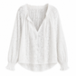 Women's Elegant Loose Fit Long Sleeve Lace Pullover Blouse