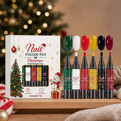 🎅LAST DAY SALE 50% OFF!!🎁6-Color Christmas Nail Polish Pen Set