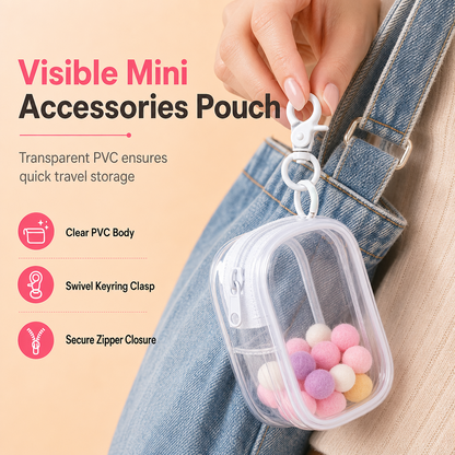 🔥Buy 1 get 1 Free - 50% OFF🔥Clear Clip-On Accessory Pouch – Keep Small Essentials Visible & Organised