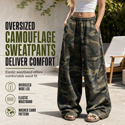 🔥LAST DAY 50% OFF ✨Women's Vintage Washed Wide-Leg Sweatpants