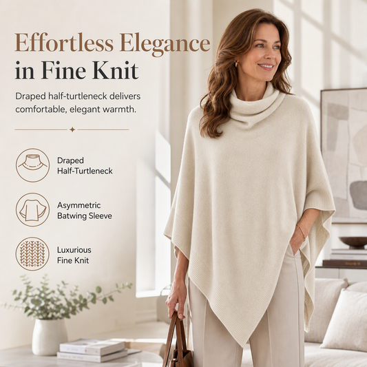 🔥This week's Hot Sales - Only ￡15.99💃Women's Elegant Knitted Shawl Wrap Solid Color Loose Fit Versatile Cape