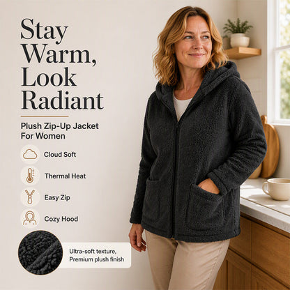Women's Casual Plush Hooded Jacket