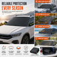 📢📢50% OFF !! ⏰Thickened Magnetic Car Windshield Sun Shade and Snow Cover Waterproof Half Car Cover with Reflective Strips