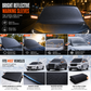 📢📢50% OFF !! ⏰Thickened Magnetic Car Windshield Sun Shade and Snow Cover Waterproof Half Car Cover with Reflective Strips